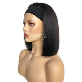 Finley Human Hair Head Band Wigs Yaki Bob Short Hair