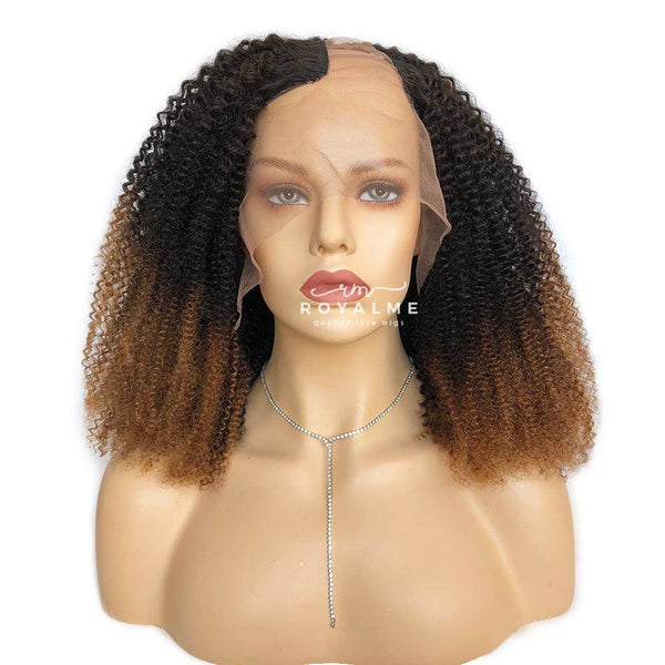 brown curly wig