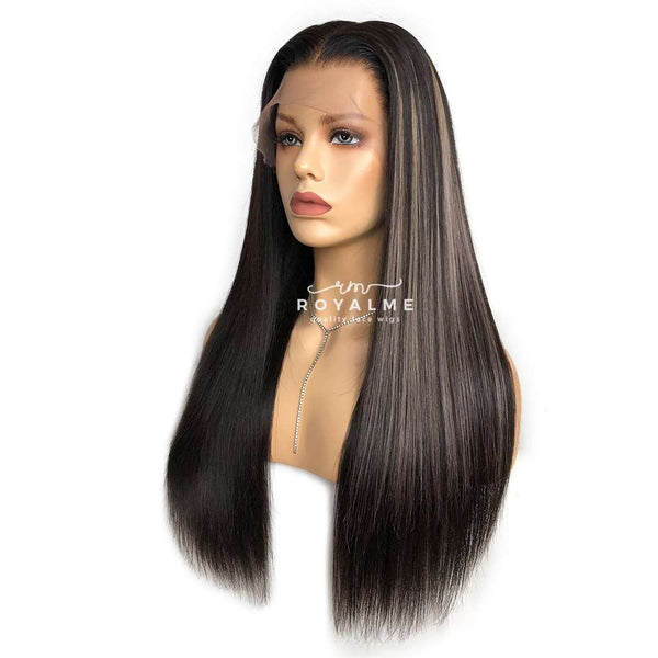 Ashly Human Hair Lace Front Wig 13x6 T Part Wig With Clip in Extensions