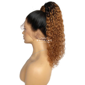 Chloe Natural Hair Ponytail Curly Human Hair Black And Colored Look