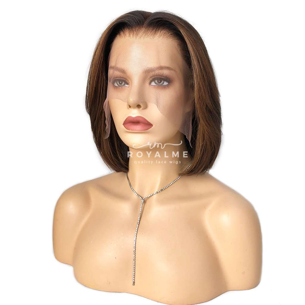 Kayla 13x6 T Ombre Lace Front Wig Short Bobcut Highlights Royal Me