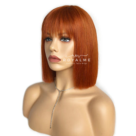 Amber Short Wig With Bangs Chic Carrot Hair Color