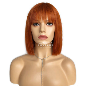 Amber Short Wig With Bangs Chic Carrot Hair Color
