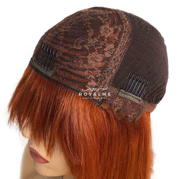 Amber Short Wig With Bangs Chic Carrot Hair Color
