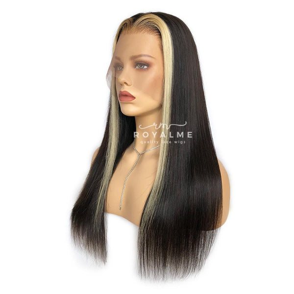 Logan Straight Hair Wig With Face-Framing Blonde Streaks